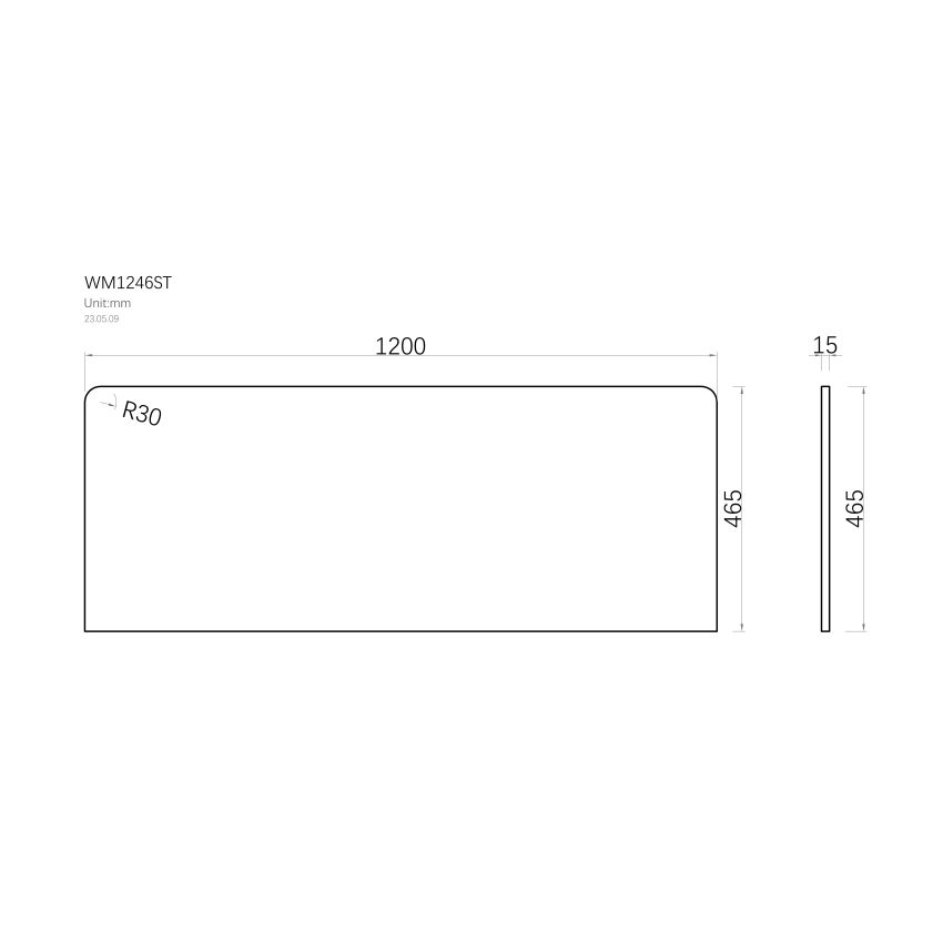 1200x465x15mm White Marble Look Sintered Stone Top Benchtop