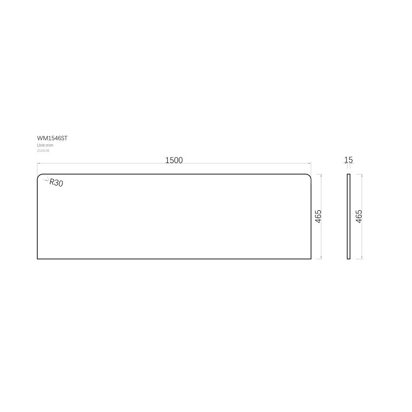 1500x465x15mm White Marble Look Sintered Stone Top Benchtop