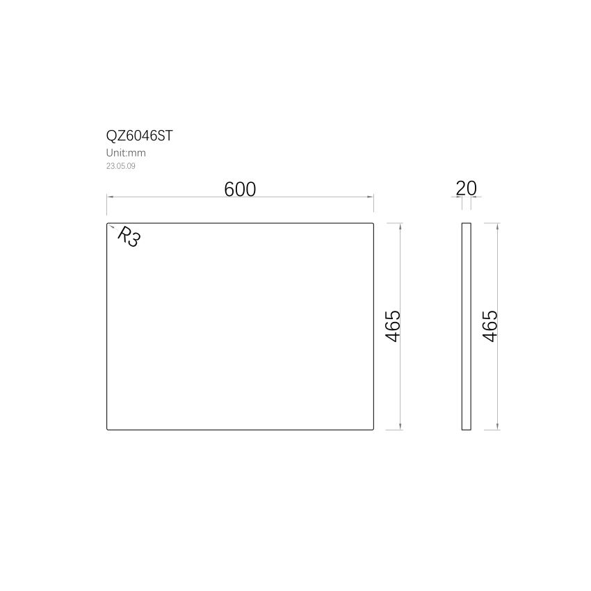 600x465x20mm Quartz Stone Top Gloss White Marble Look Silica-Free Caesarstone Benchtop