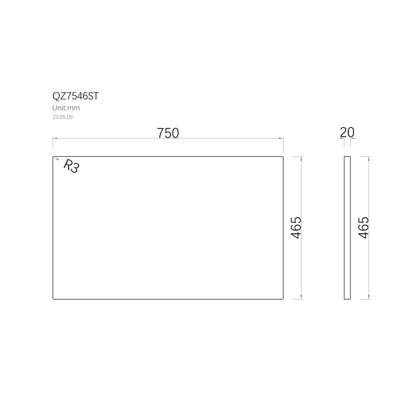 750x465x20mm Quartz Stone Top Gloss White Marble Look Silica-Free Caesarstone Benchtop