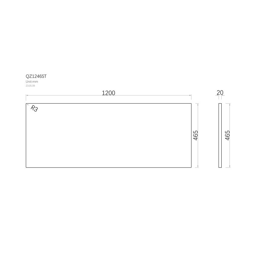 1200x465x20mm Quartz Stone Top Gloss White Marble Look Silica-Free Caesarstone Benchtop