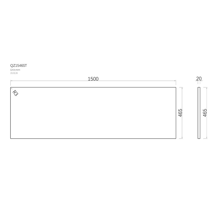 1500x465x20mm Quartz Stone Top Gloss White Marble Look Silica-Free Caesarstone Benchtop