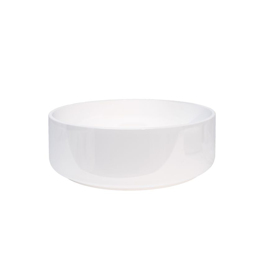 360x360x120mm Round Gloss White Ceramic Above Counter Basin Non-overflow