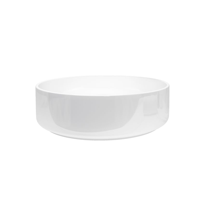 400x400x115mm Round Gloss White Ceramic Above Counter Basin Non-overflow