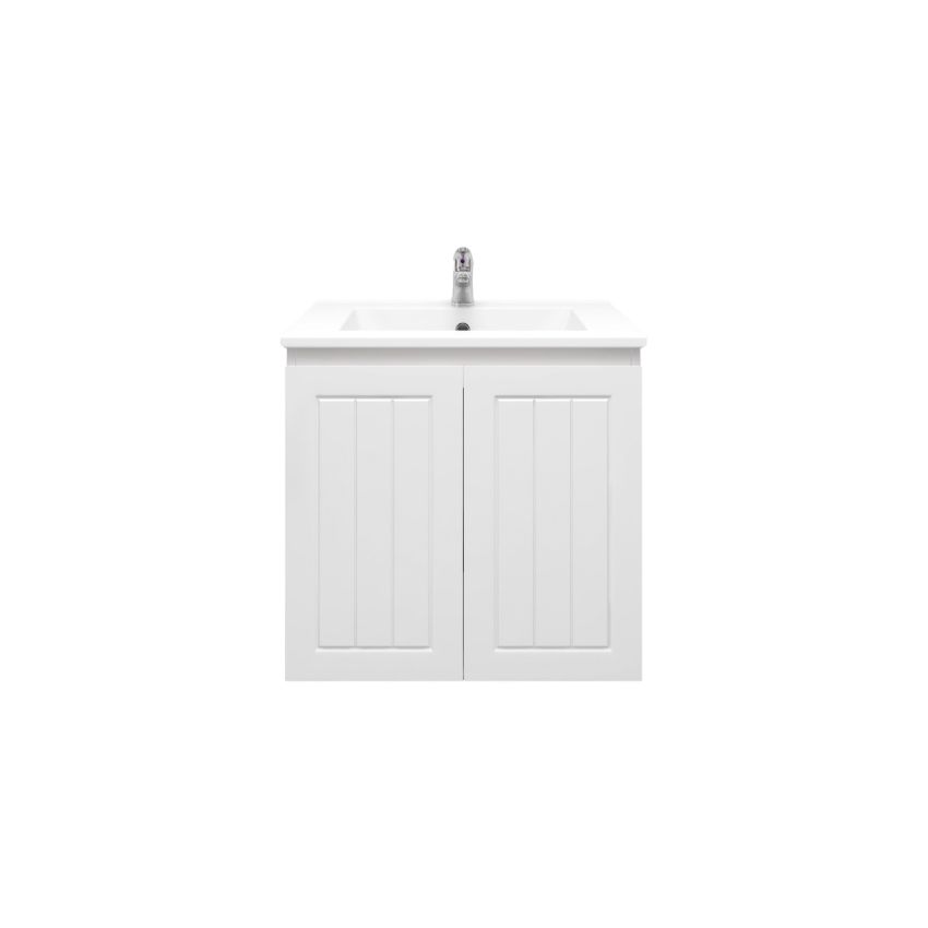 600mm Wall Hung Matte White Linear Surface Bathroom Vanity Cabinet Only
