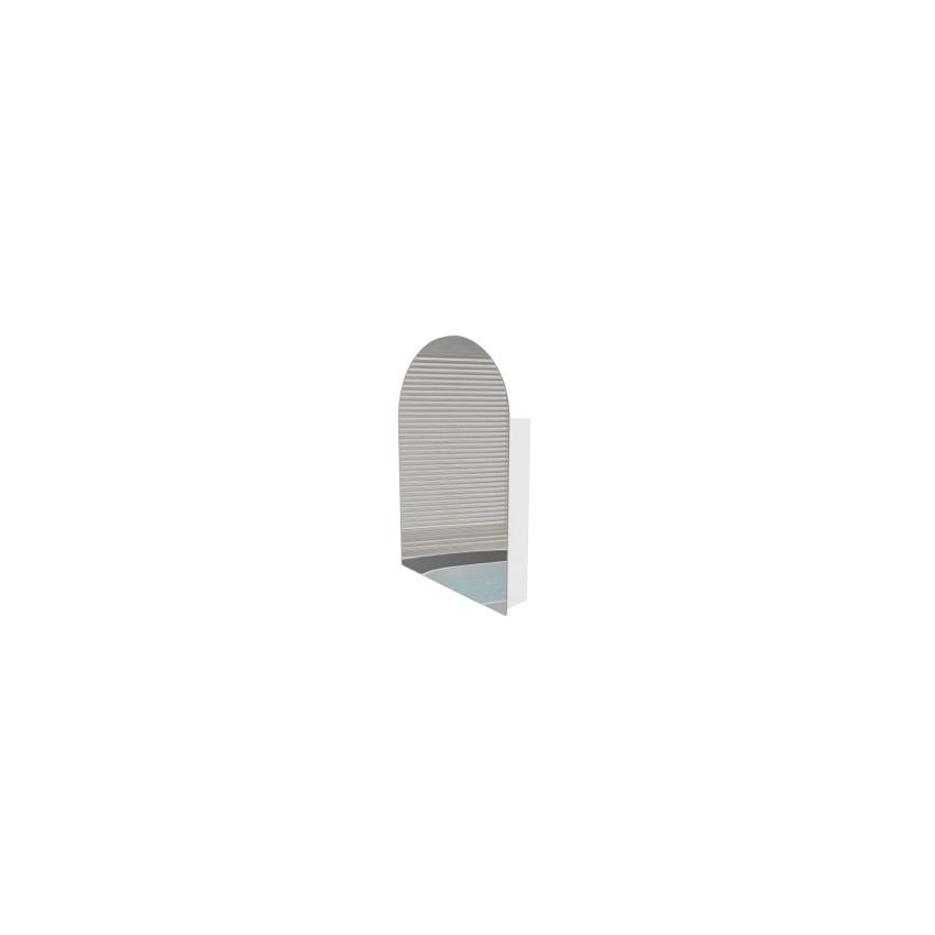 600mm Arch Curved Matte White Finish Bathroom Mirror Cabinet Shaving Storage
