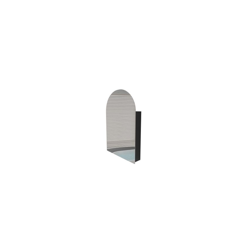 600mm Arch Curved Matte Black Finish Bathroom Mirror Cabinet Shaving Storage