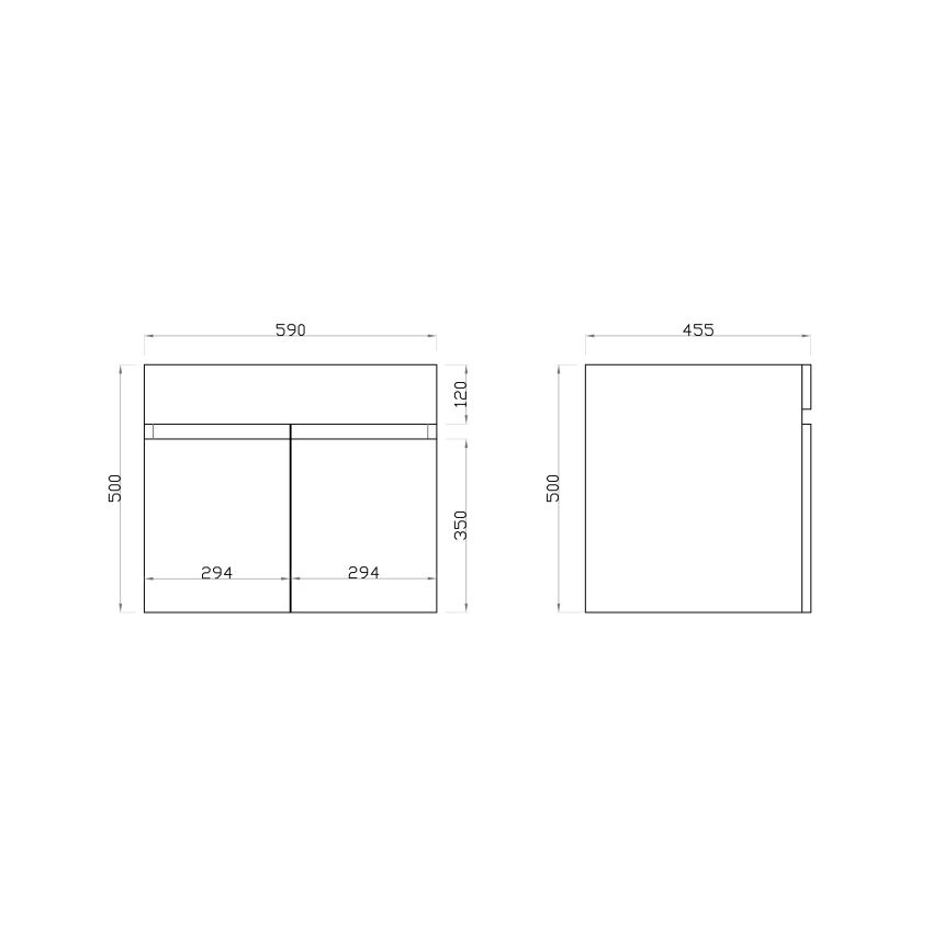 600mm 2-Door Wall Hung PVC Gloss White Finish Bathroom Vanity Cabinet Only