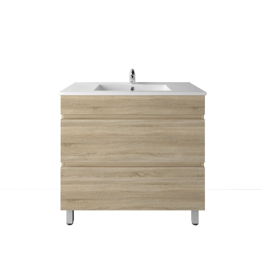900mm Freestanding With Legs Bathroom Vanity White Oak Wood Grain High density MDF board with 2 PAC finish