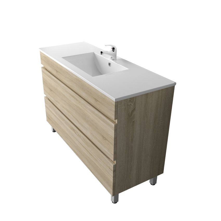 1200mm Freestanding With Legs Bathroom Vanity White Oak Wood Grain High density MDF board with 2 PAC finish