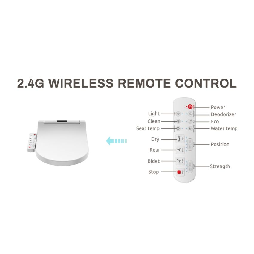 Instant Heating Smart Toilet Seat Wash & Dry Electric Bidet