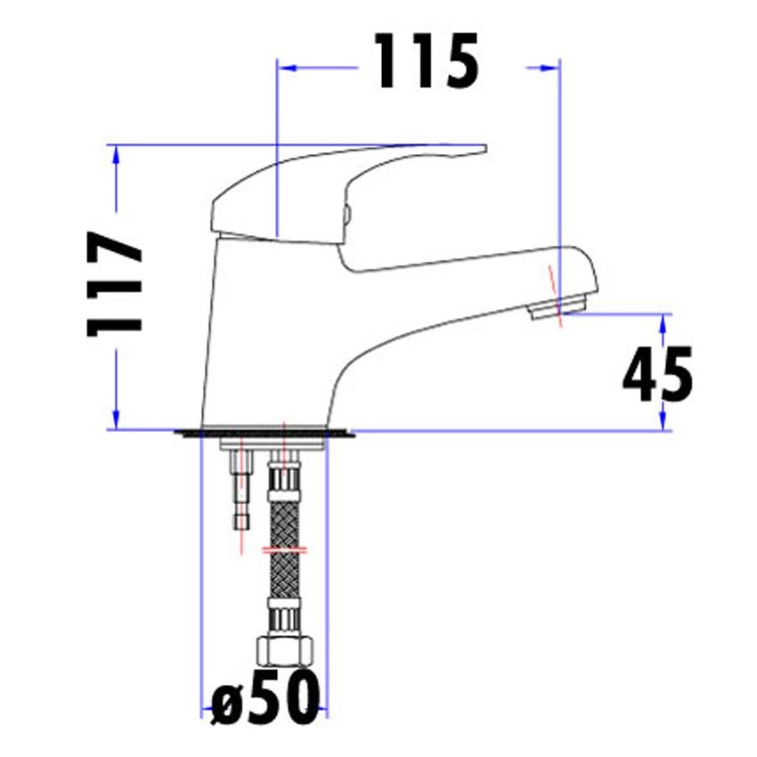 Ruby Basin Mixer Chrome