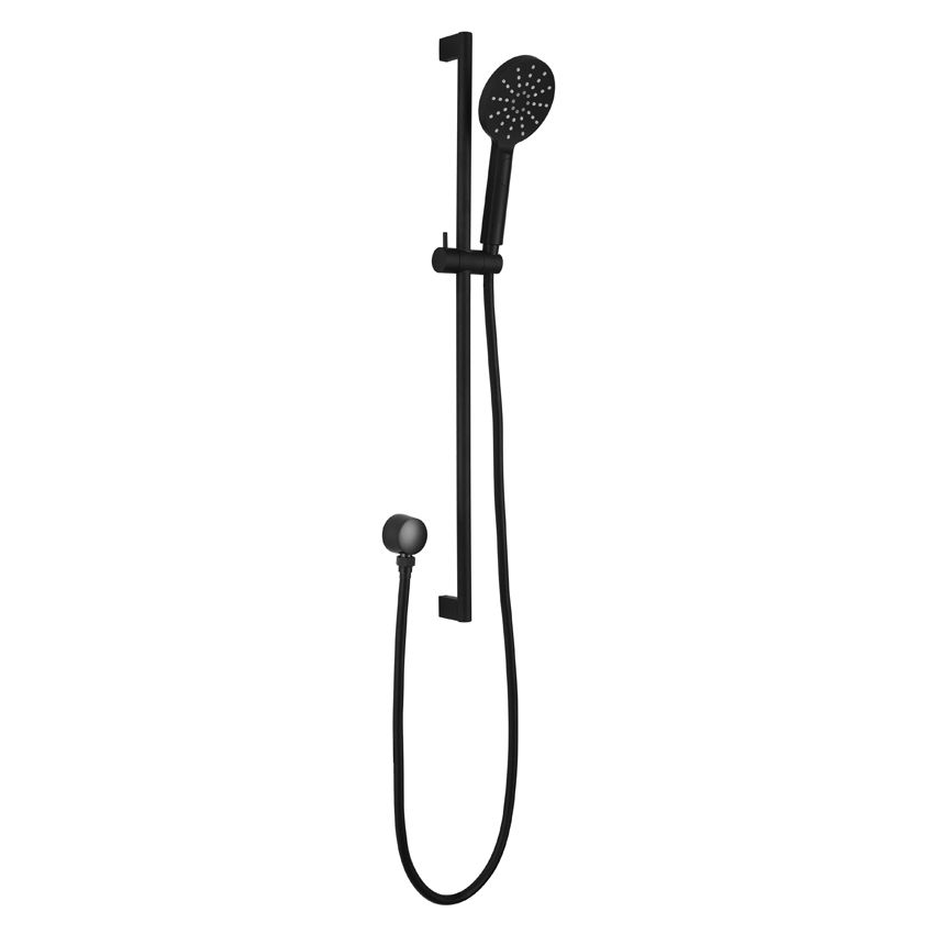 Cora Round Sliding Shower Set Matte Black