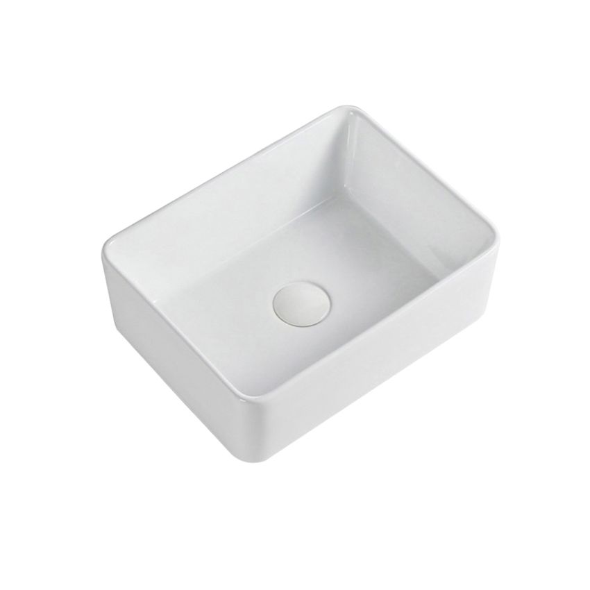 485x385x130mm Rectangle Gloss White Ceramic Above Counter Basin Non-overflow