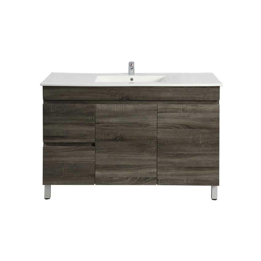 1200MM Dark Grey MDF Bathroom Vanity Left Drawers Free Standing Cabinet Only