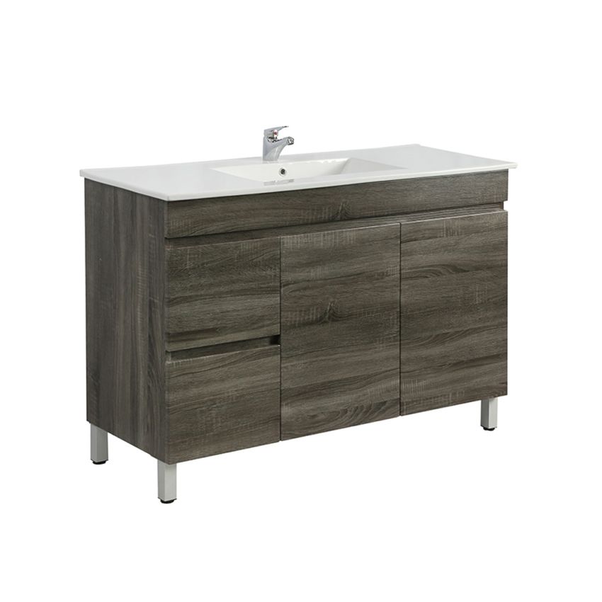 1200MM Dark Grey MDF Bathroom Vanity Left Drawers Free Standing Cabinet Only