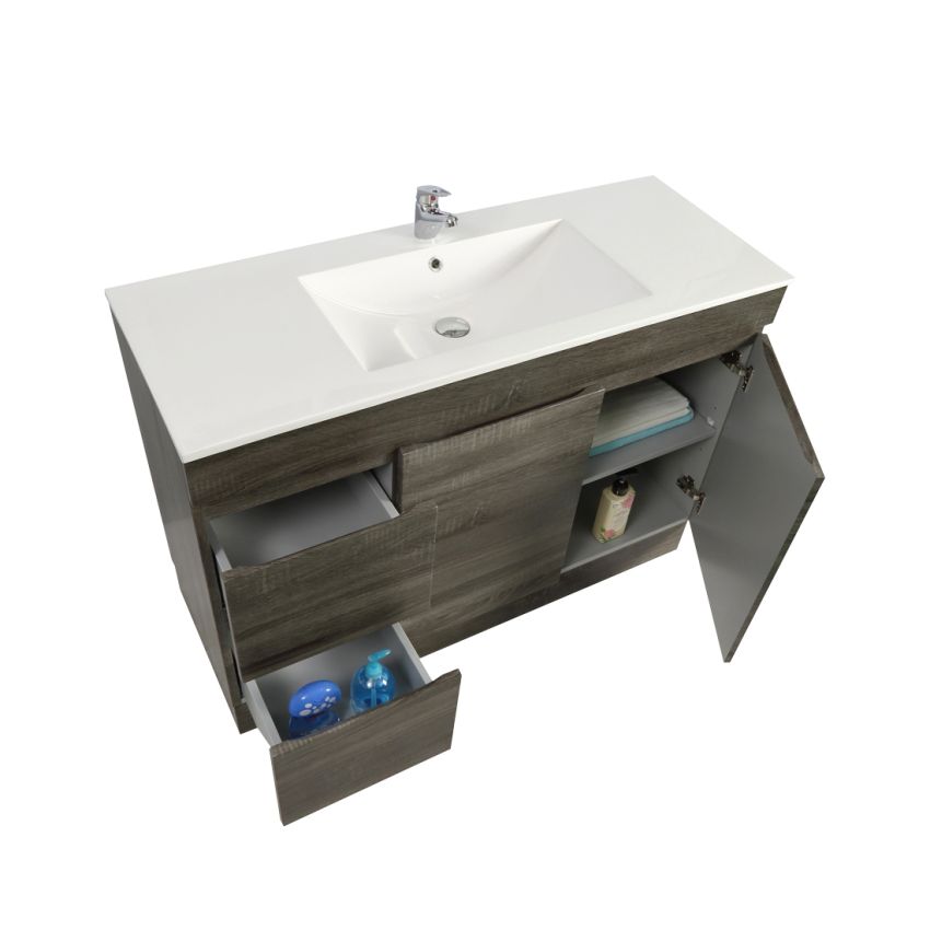 1200MM Dark Grey MDF Bathroom Vanity Left Drawers Free Standing Cabinet Only
