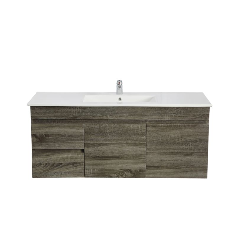 1200MM Dark Grey MDF Bathroom Vanity Left Drawers Wall Hung Cabinet Only