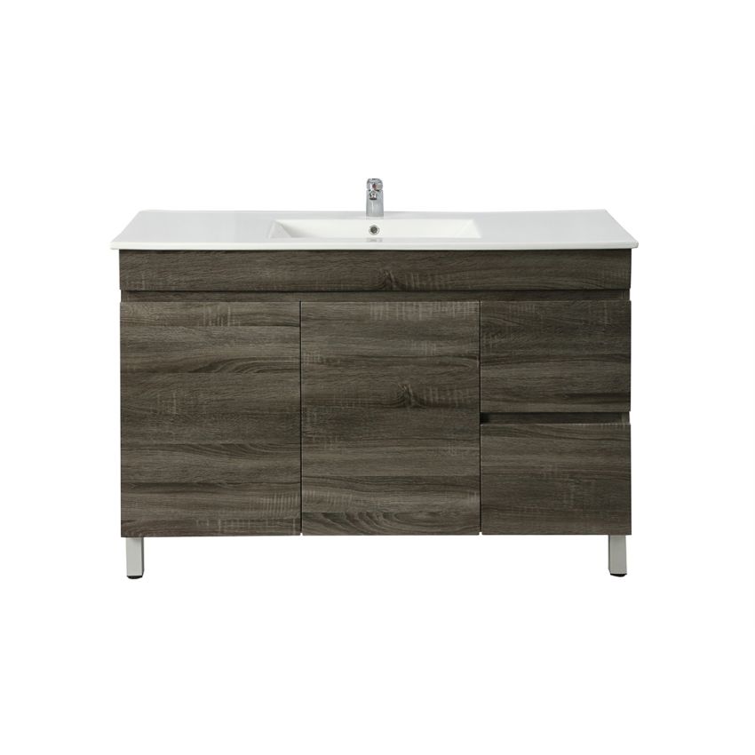1200MM Dark Grey MDF Bathroom Vanity Right Drawers Free Standing Cabinet Only