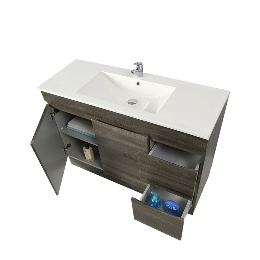 1200MM Dark Grey MDF Bathroom Vanity Right Drawers Free Standing Cabinet Only