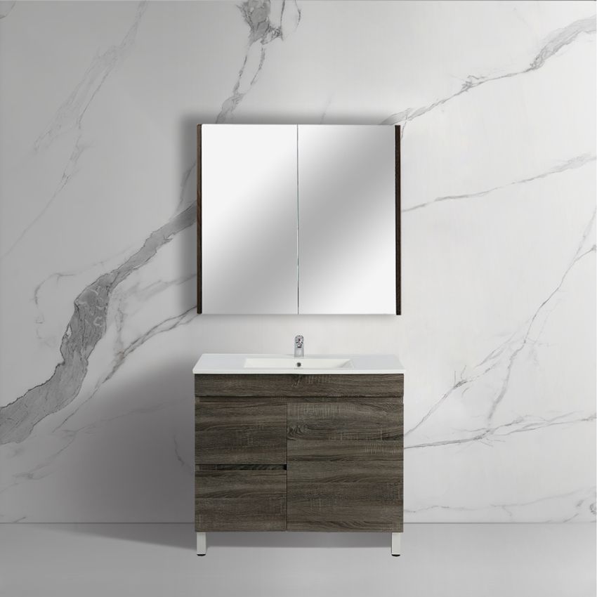 750MM Narrow Dark grey MDF Bathroom Vanity Left Drawers Free Standing Cabinet Only
