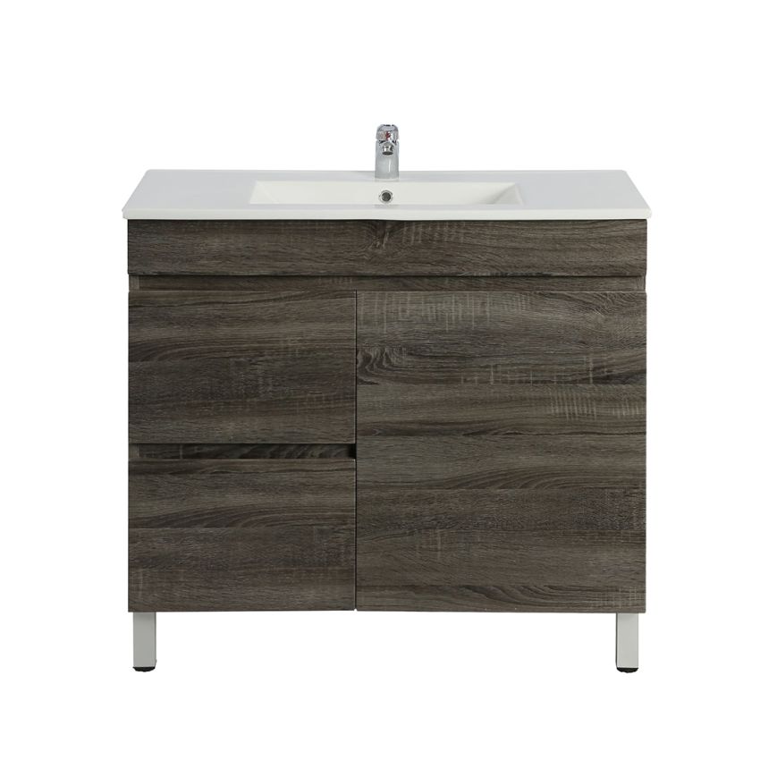 750MM Narrow Dark grey MDF Bathroom Vanity Left Drawers Free Standing Cabinet Only