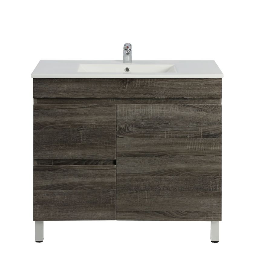 750MM Dark grey MDF Bathroom Vanity Left Drawers Free Standing Cabinet Only