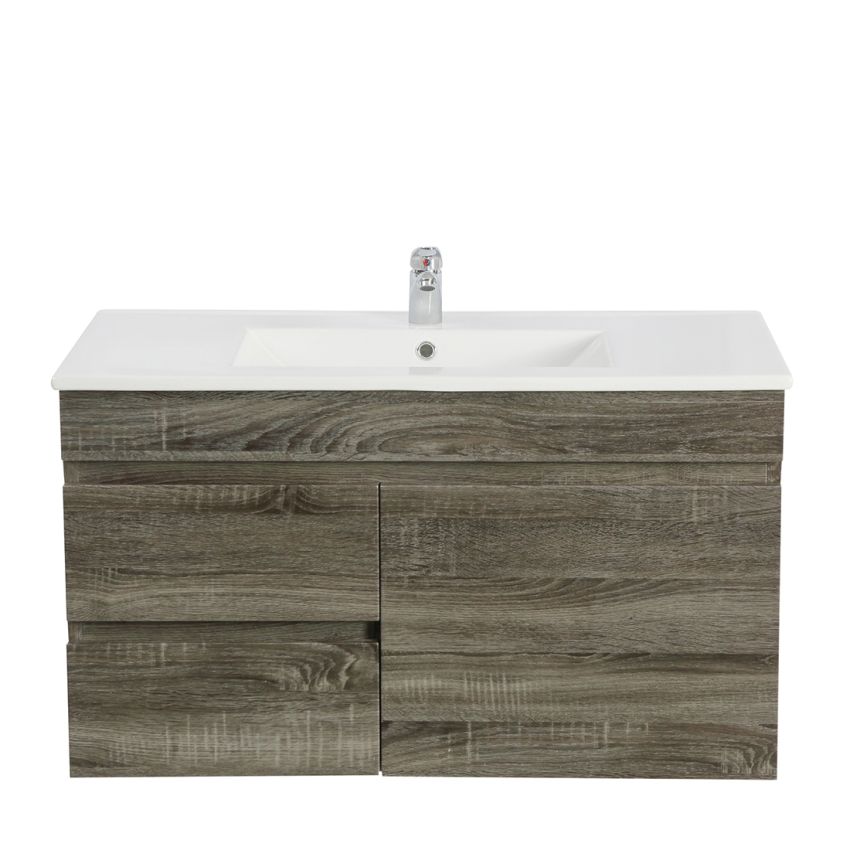 750MM Dark grey MDF Bathroom Vanity Left Drawers Wall Hung Cabinet Only