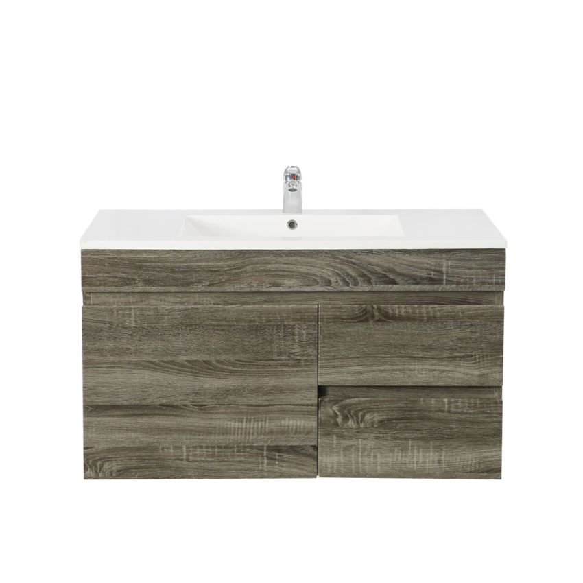 750MM Dark grey MDF Bathroom Vanity Right Drawers Wall Hung Cabinet Only