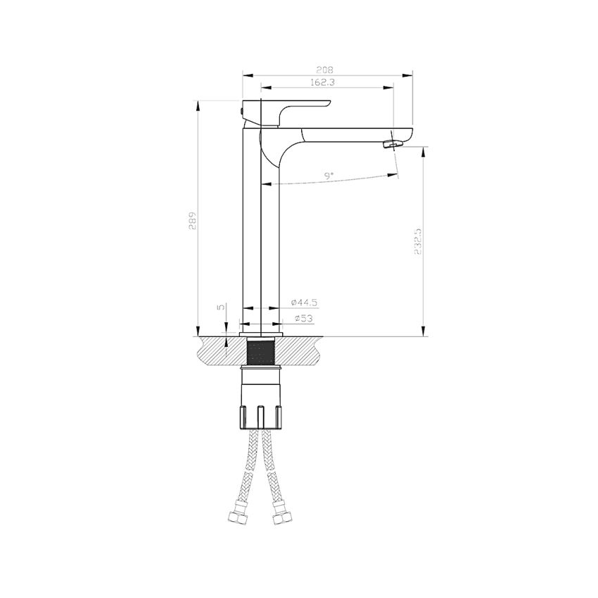 35mm Modern Bathroom Tall Basin Sink Mixer Tap Solid Brass Chrome