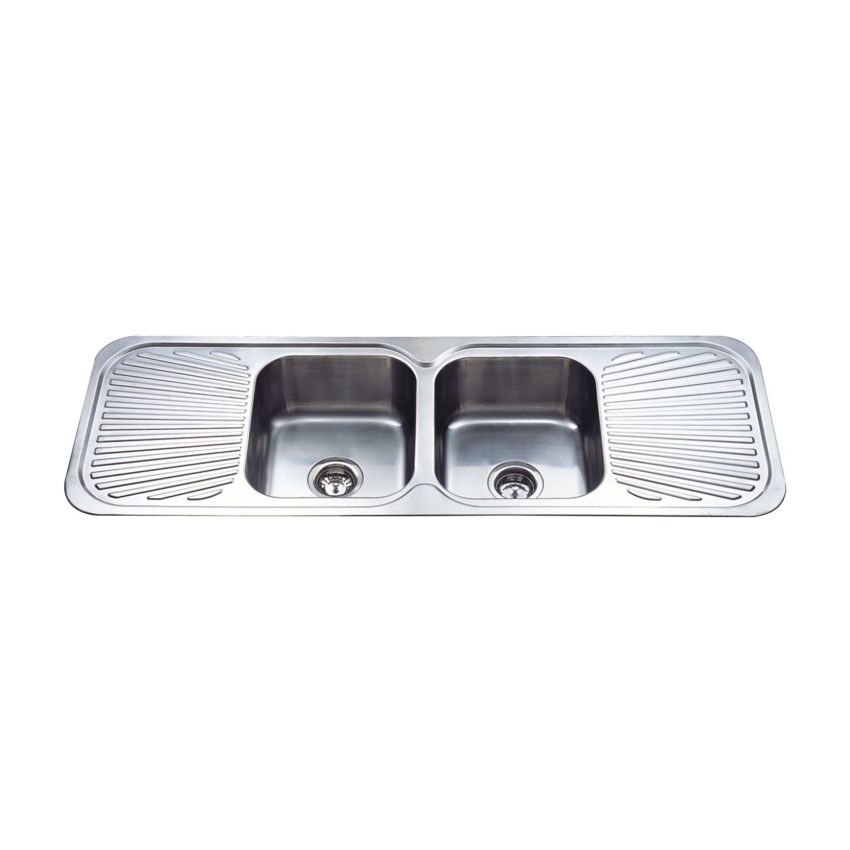 Cora Double Bowl & Double Drainer Kitchen Sink 1380 x 480mm