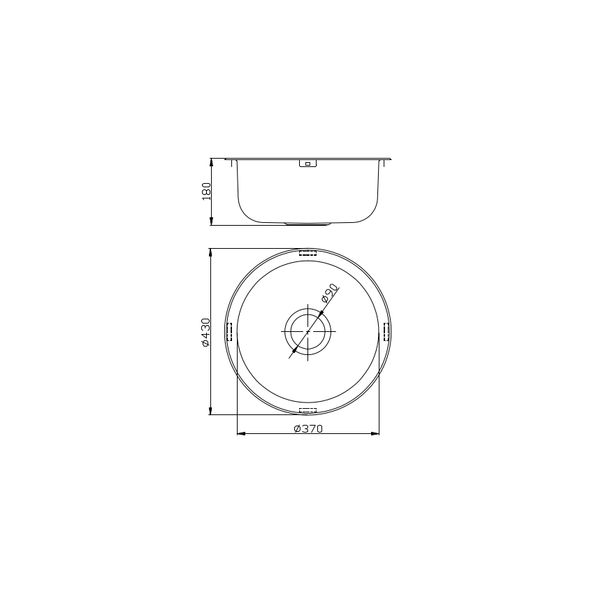 Round Kitchen Sink Laundry Sink Diameter 430mm