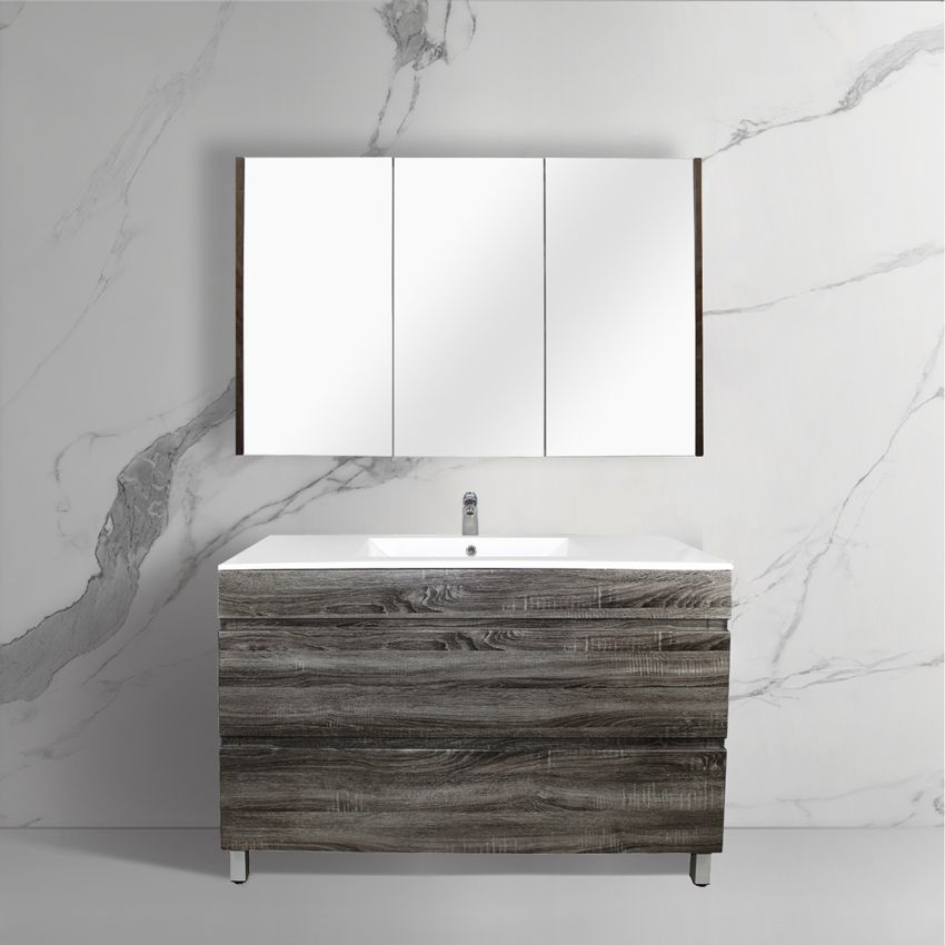 1200mm Freestanding With Legs Bathroom Vanity Dark Grey Wood Grain High density MDF board with 2 PAC finish