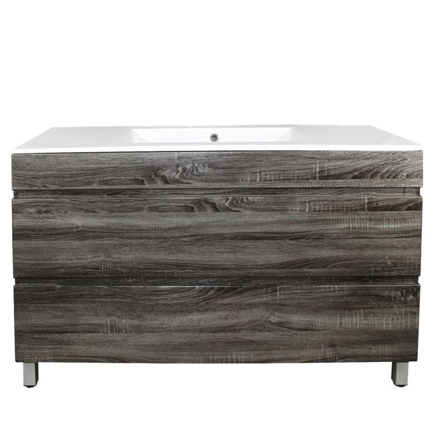 1200mm Freestanding With Legs Bathroom Vanity Dark Grey Wood Grain High density MDF board with 2 PAC finish
