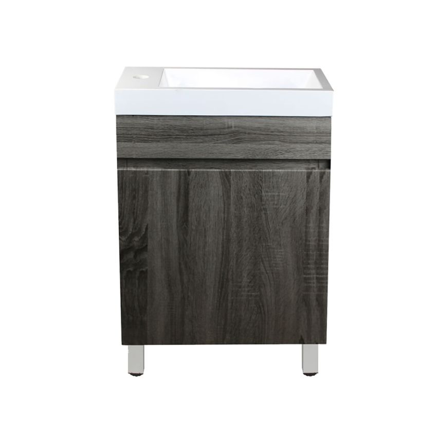 500mm Freestanding Bathroom Vanity With Legs Dark Grey Wood Grain 2 PAC Coating MDF Board