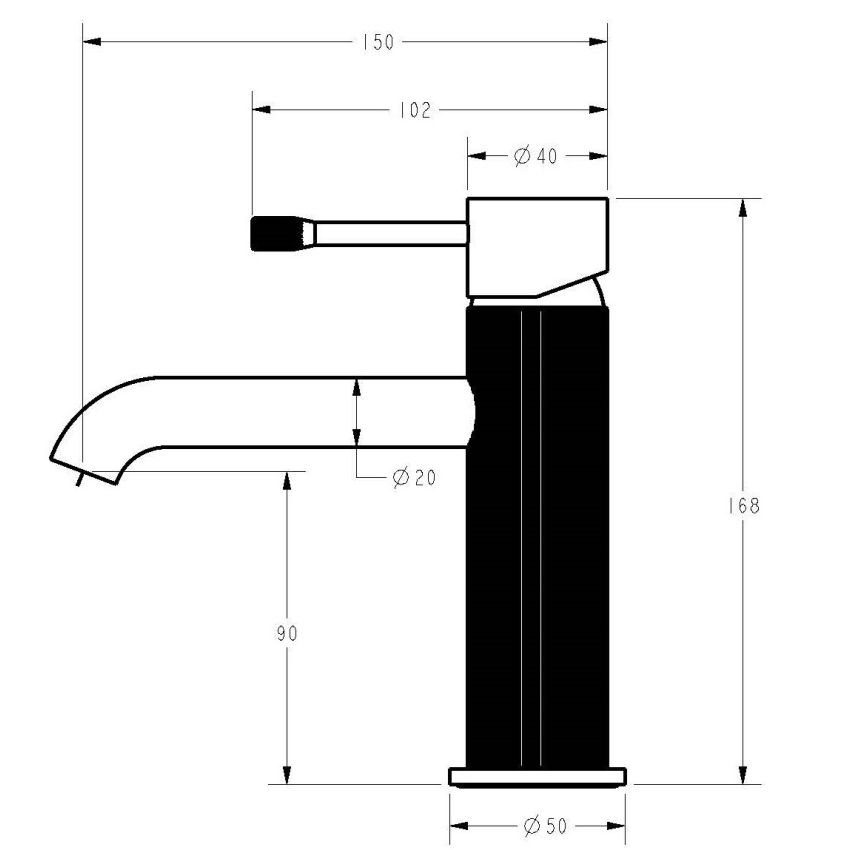 Linie Basin Mixer Brushed Gold