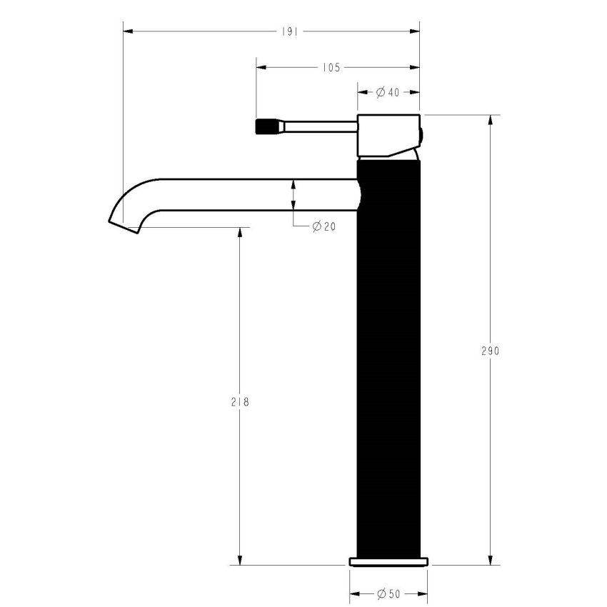 Linie High-Rise Basin Mixer Brushed Nickel