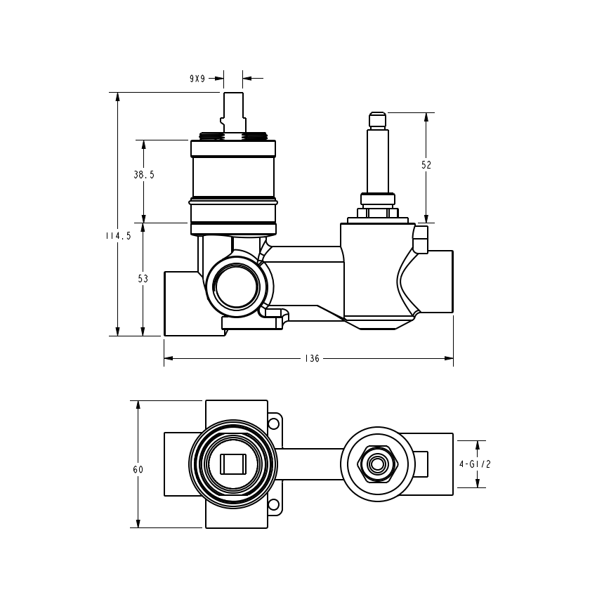 Linie Wall Diverter Mixer Body