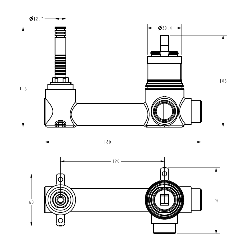 Linie Wall Basin Mixer Body