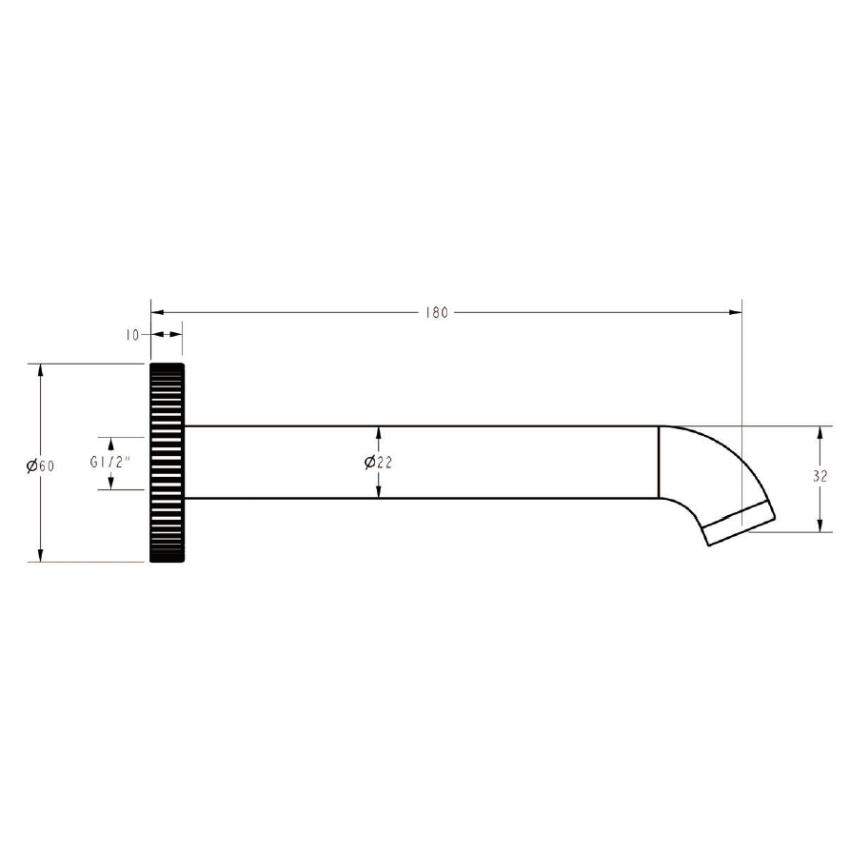 Linie Spout 180mm Gun Metal