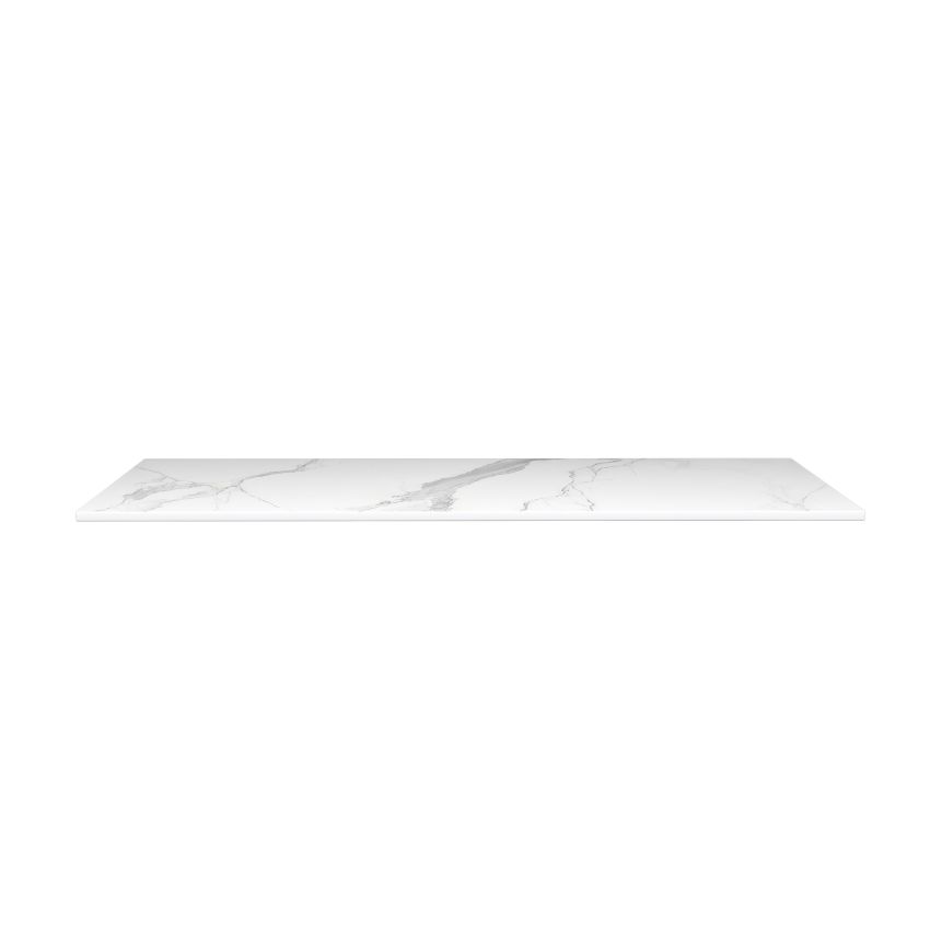 1202x390x15mm White Marble Look Sintered Stone Top Matte Finish Benchtop