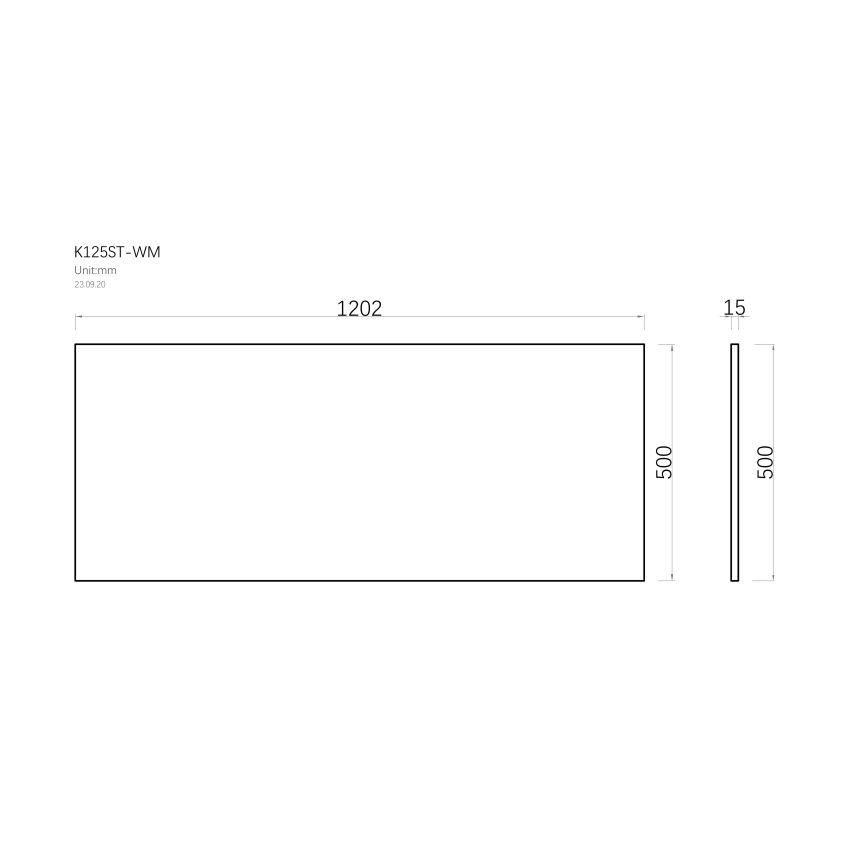 1202x500x15mm White Marble Look Sintered Stone Top Matte Finish Benchtop