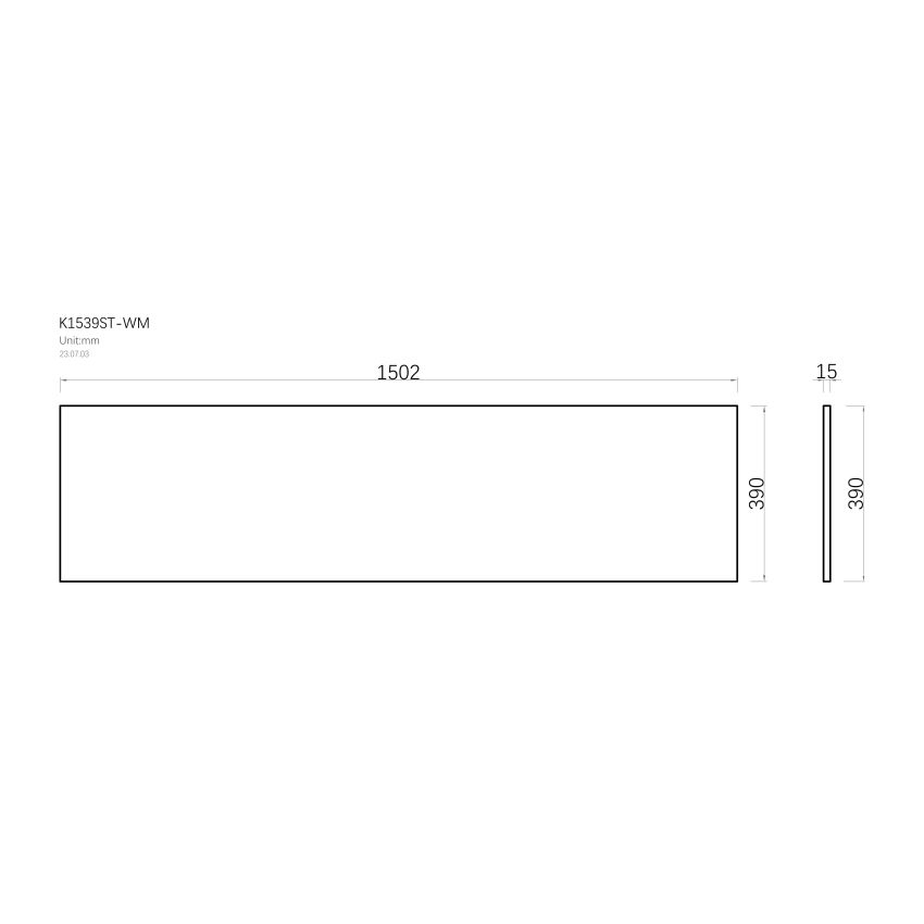 1502x390x15mm White Marble Look Sintered Stone Top Matte Finish Benchtop