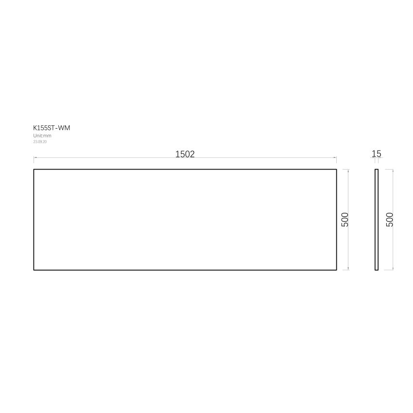 1502x500x15mm White Marble Look Sintered Stone Top Matte Finish Benchtop