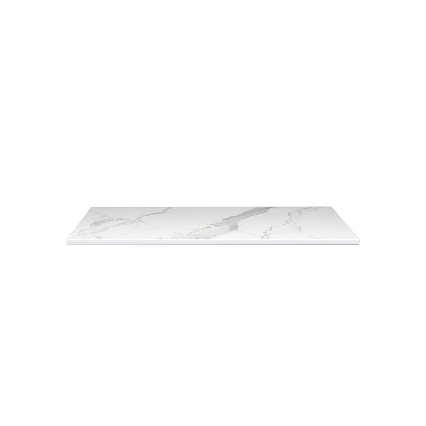 752x390x15mm White Marble Look Sintered Stone Top Matte Finish Benchtop