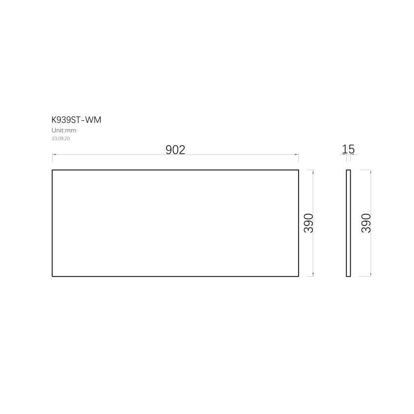 902x390x15mm White Marble Look Sintered Stone Top Matte Finish Benchtop