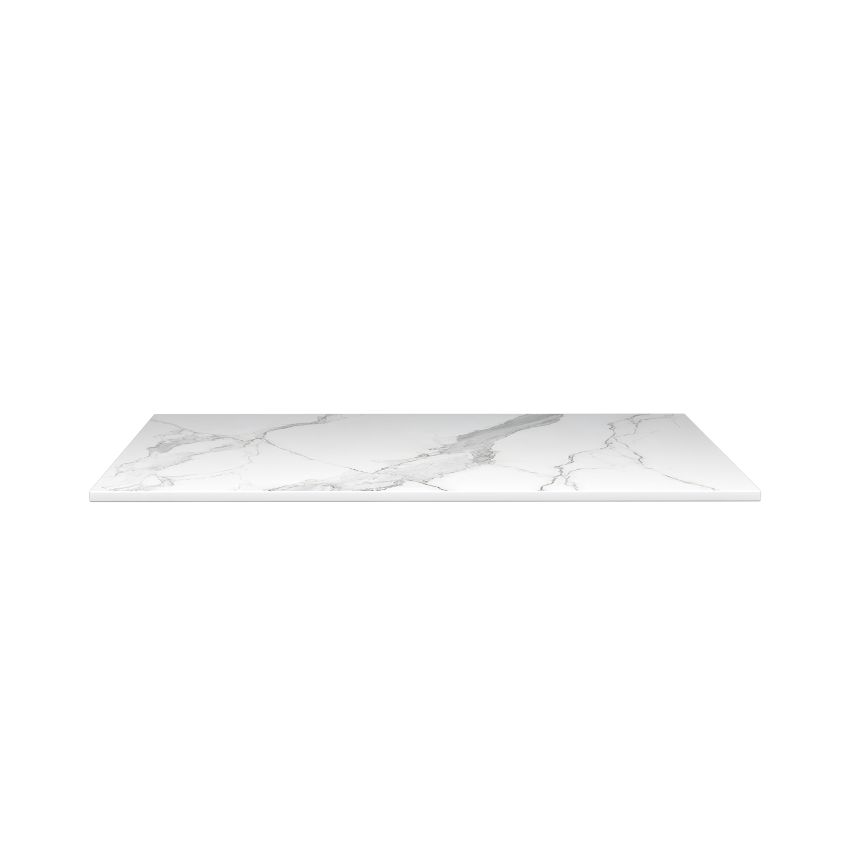 902x500x15mm White Marble Look Sintered Stone Top Matte Finish Benchtop
