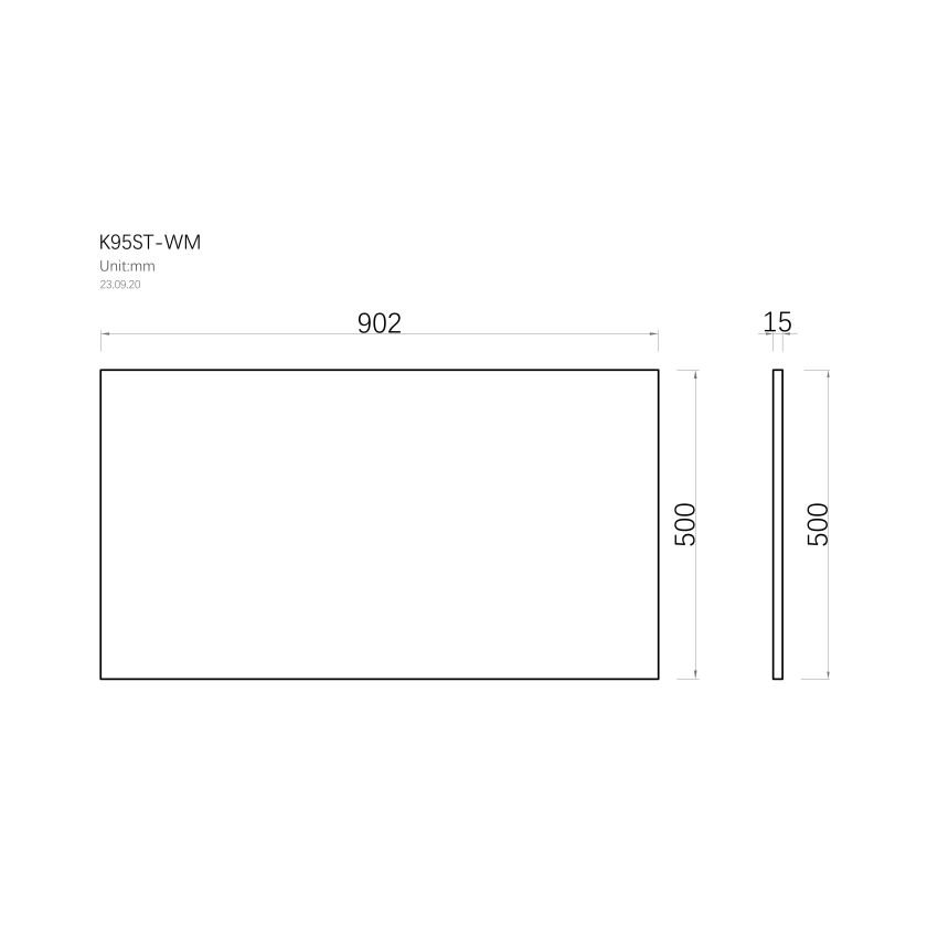 902x500x15mm White Marble Look Sintered Stone Top Matte Finish Benchtop