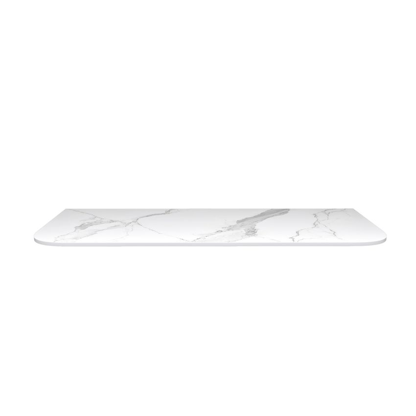 1204x503x15mm White Marble Look Sintered Stone Top Matte Finish Rounded Corner Benchtop