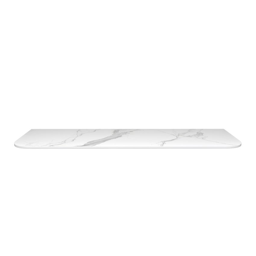1508x503x15mm White Marble Look Sintered Stone Top Matte Finish Rounded Corner Benchtop